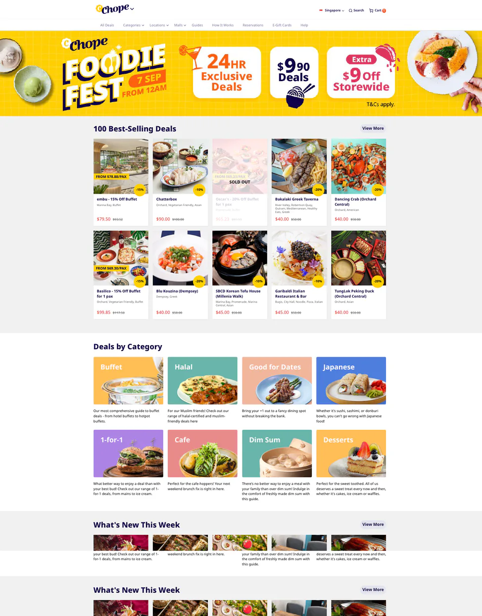 Foodie Fest campaign running on the Chope site