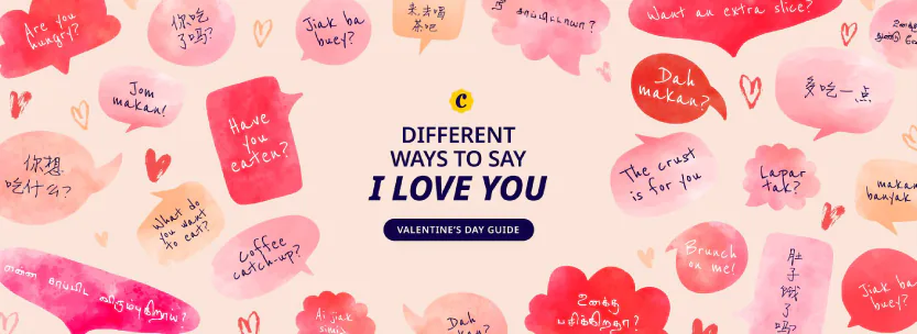 Valentine's banner reading Different ways to say I love you
