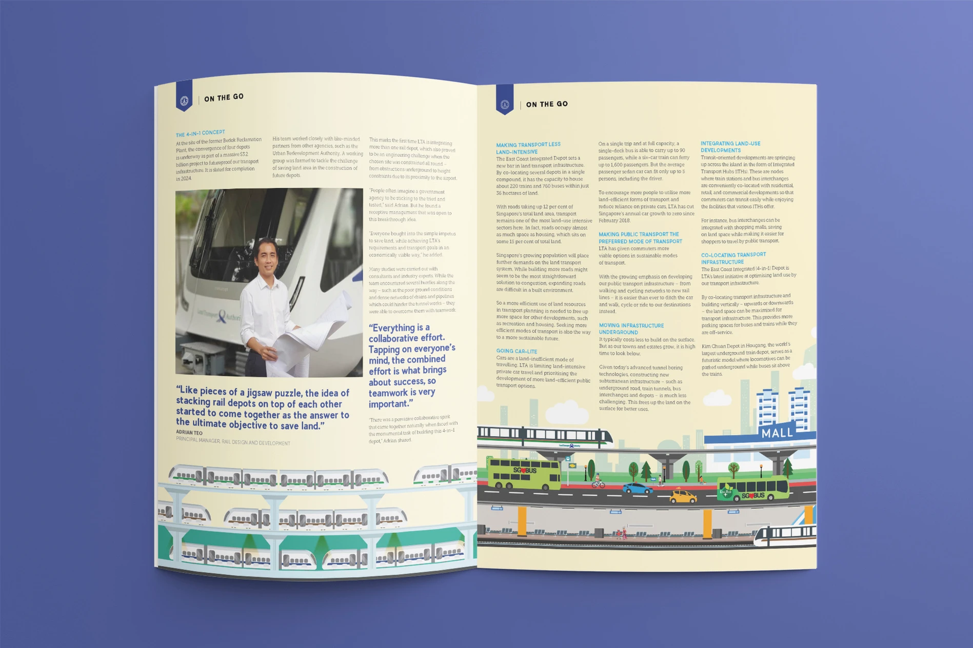 CONNECT On the Go spread with a staff interview