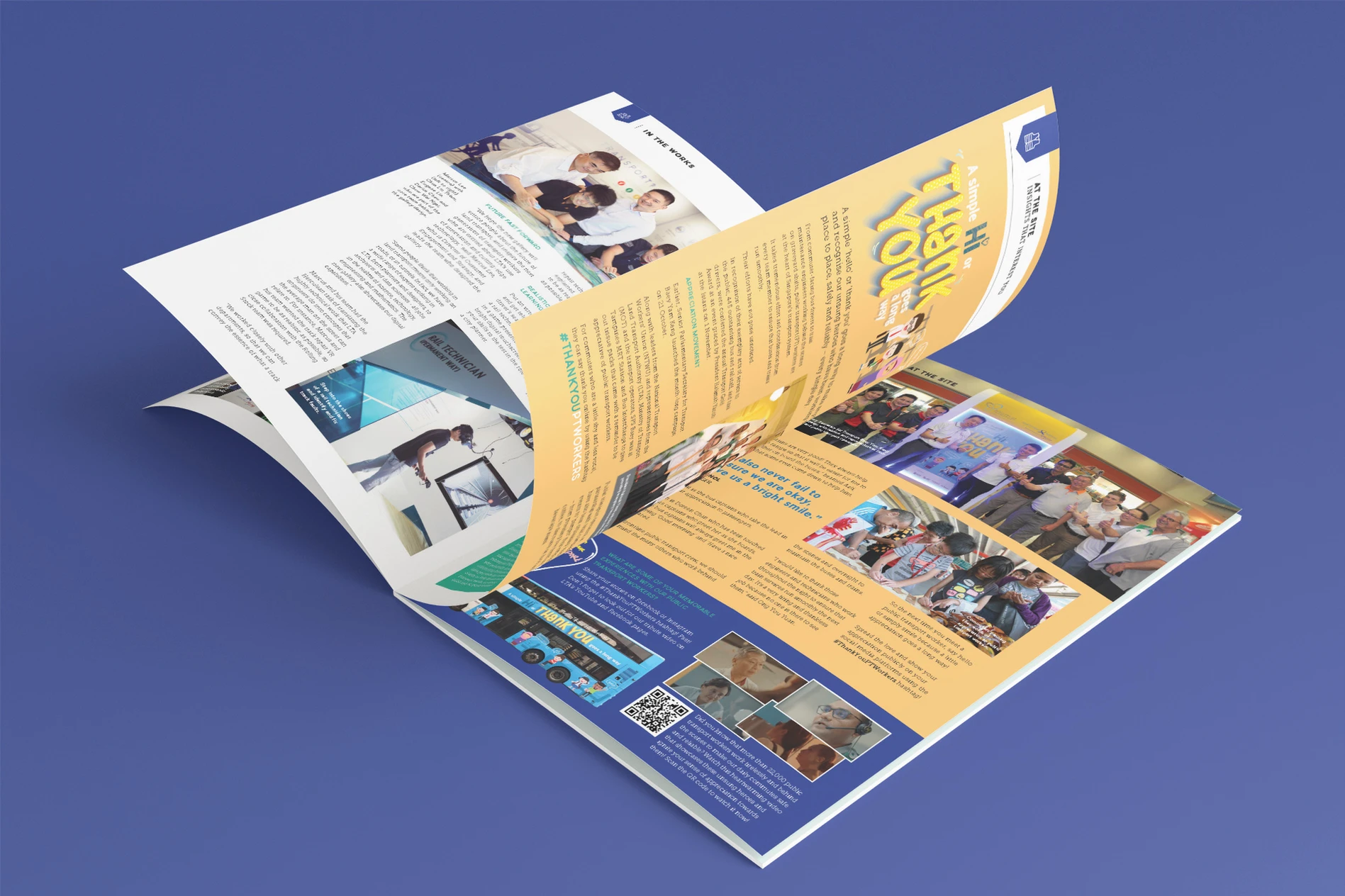 CONNECT spread with a large yellow thank you headline