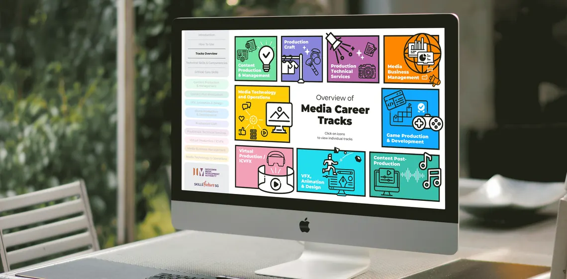IMDA Skills Framework for Media career tracks on desktop