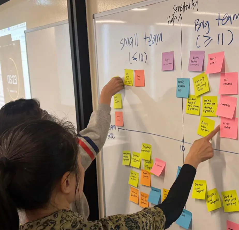 Affinity mapping session clustering manager interview findings